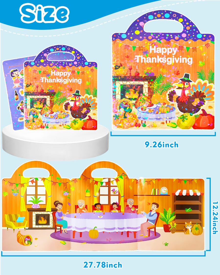 Popokeegoo Thanksgiving stickers (36 pieces) for themed play and learning