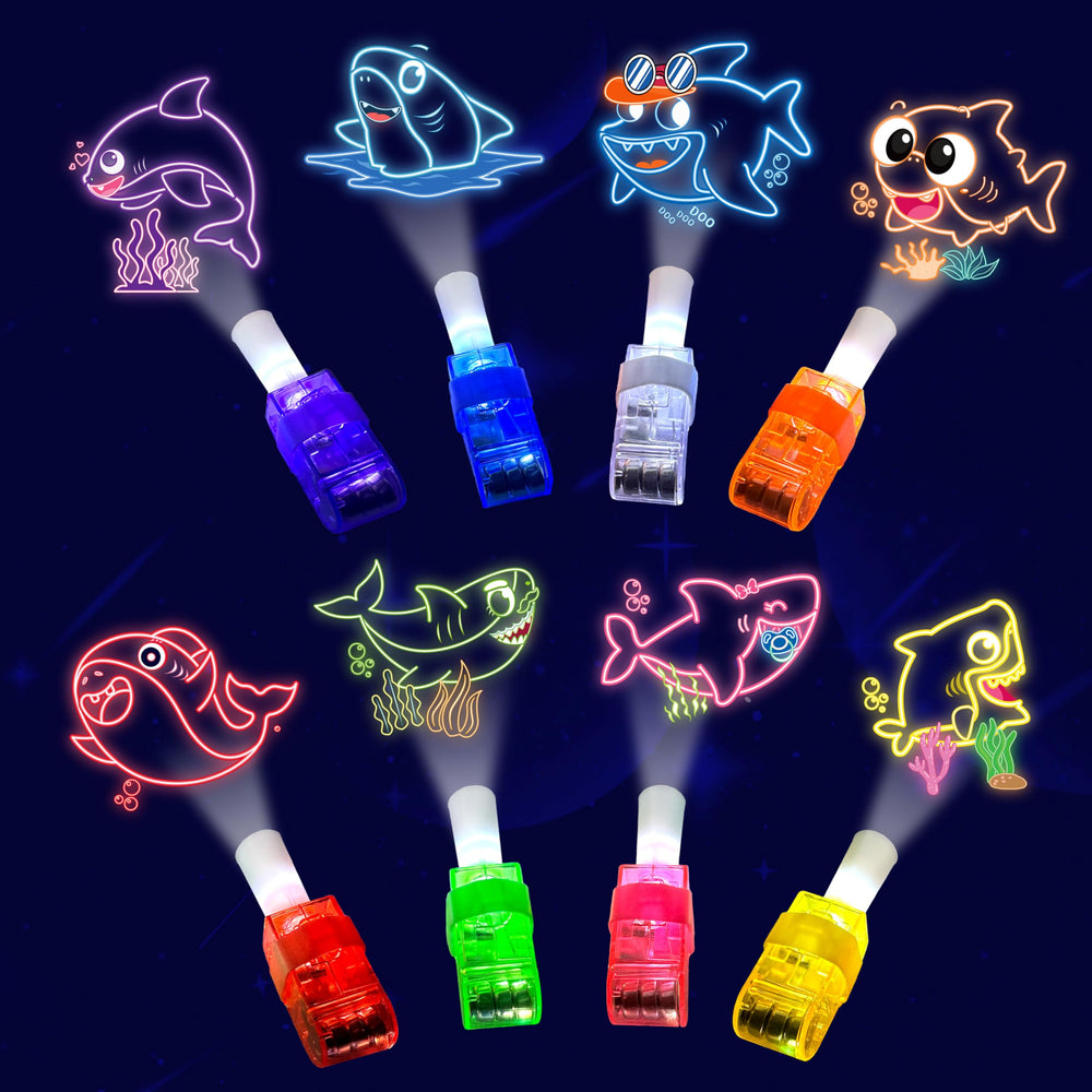 POPOOO 24pcs cartoon shark party favors – vivid designs for kids' party bags