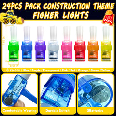 POPOOO construction trucks patterns finger lights create a lively event vibe.