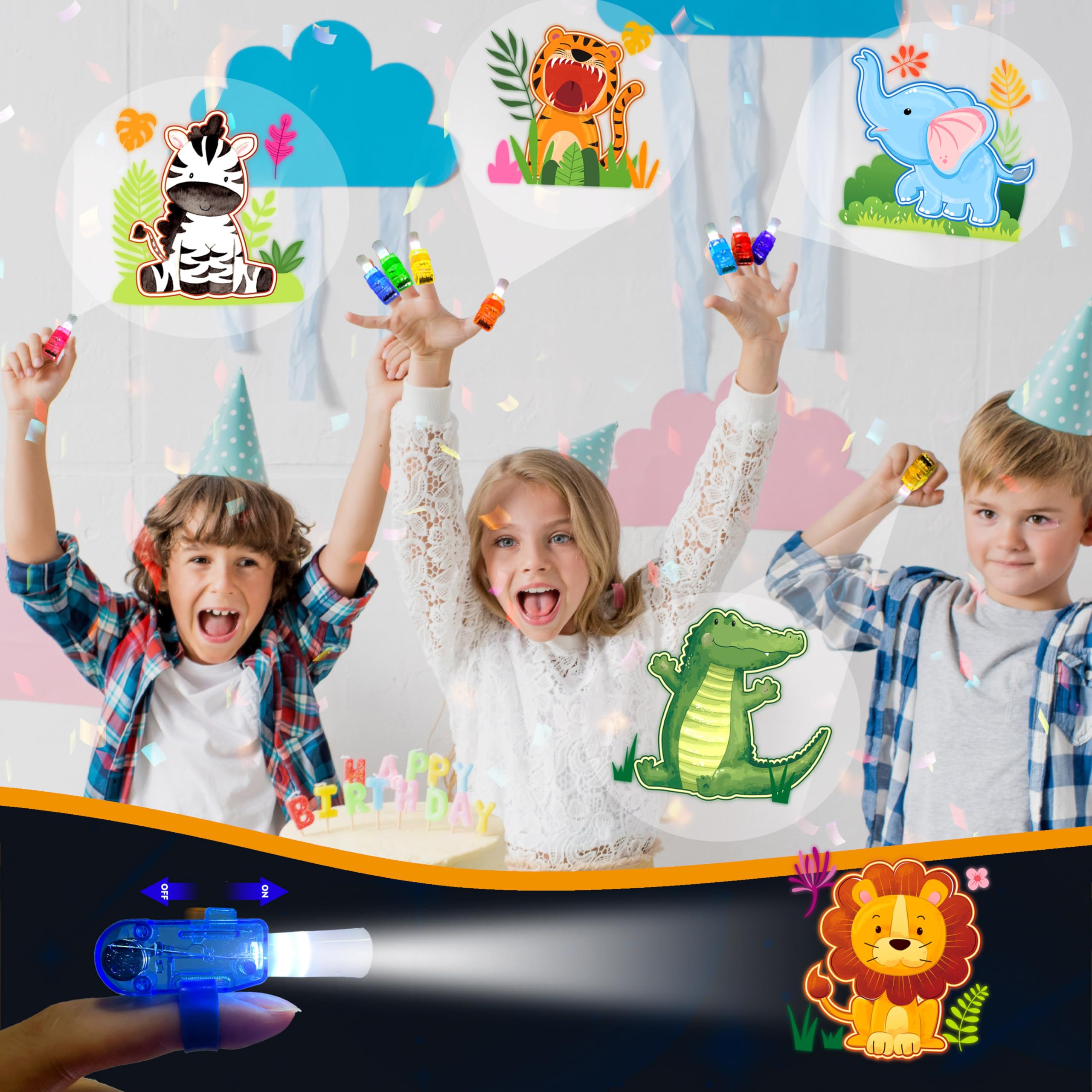 POPOOO Tiger LED finger light for birthday glow