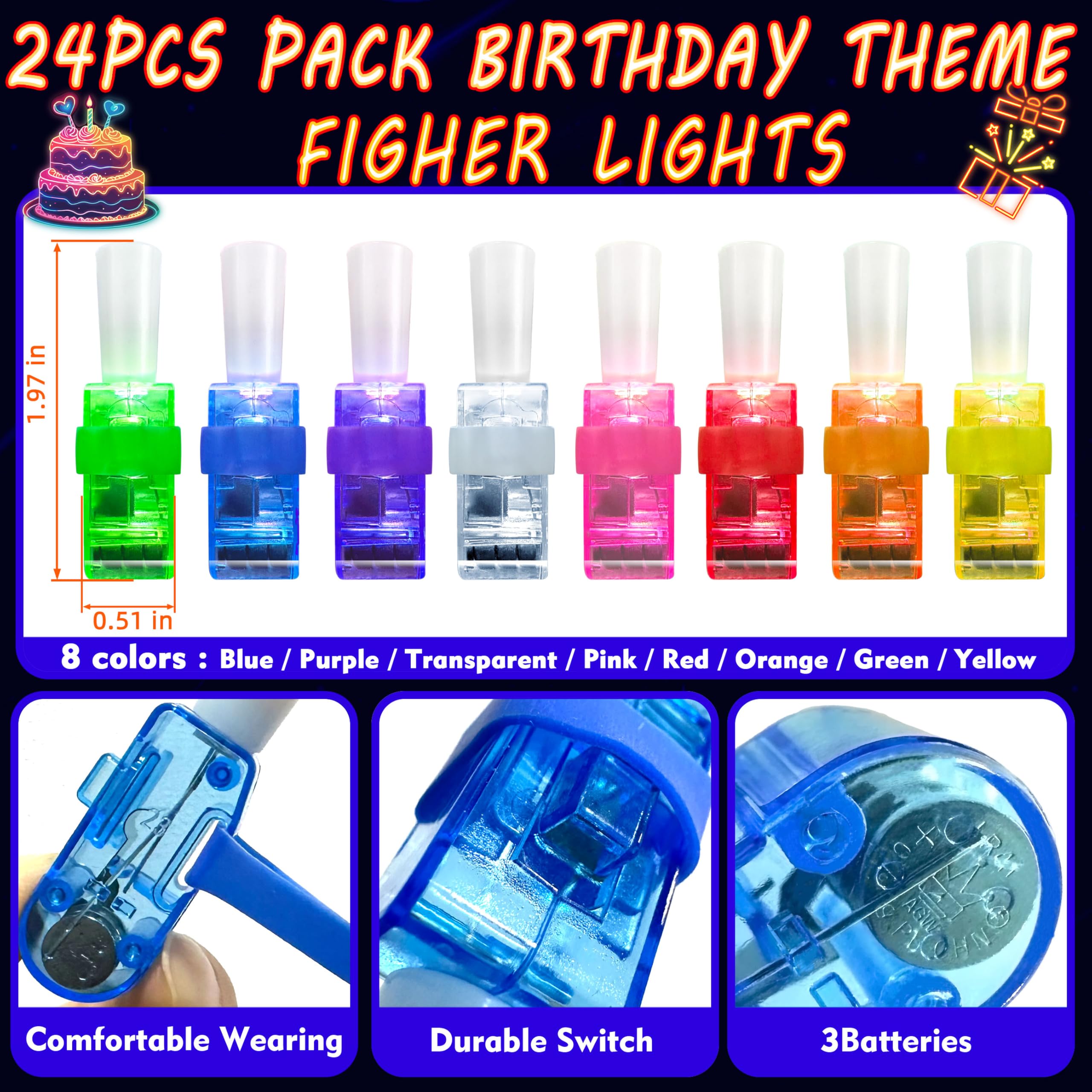 POPOOO neon finger light gift boxes pattern brightens goody bags