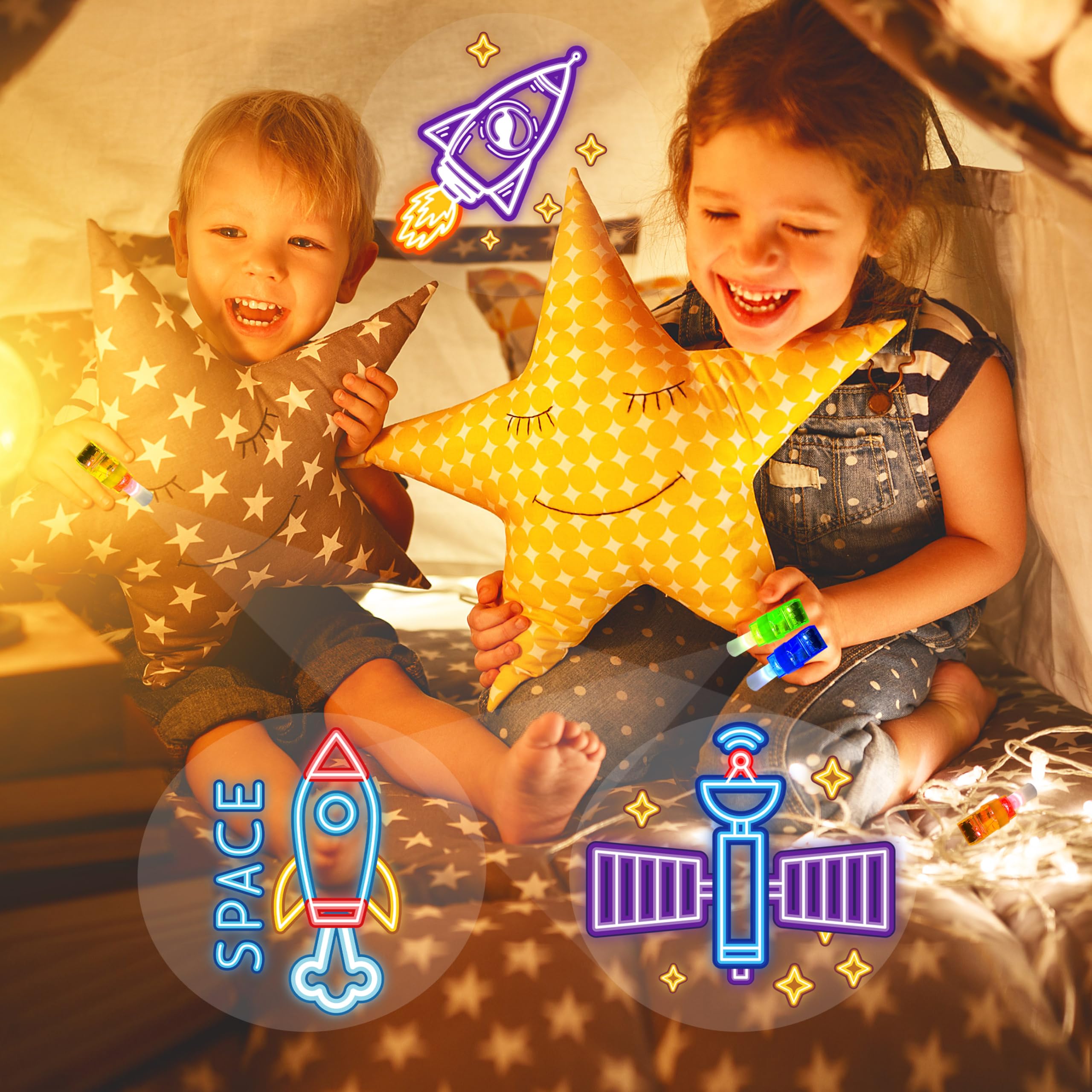 POPOOO space finger light party favor enhances gift bags with shine.