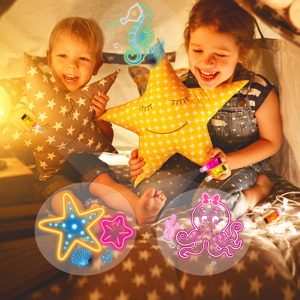 POPOOO turtle pattern finger light enhances under-the-sea party games.