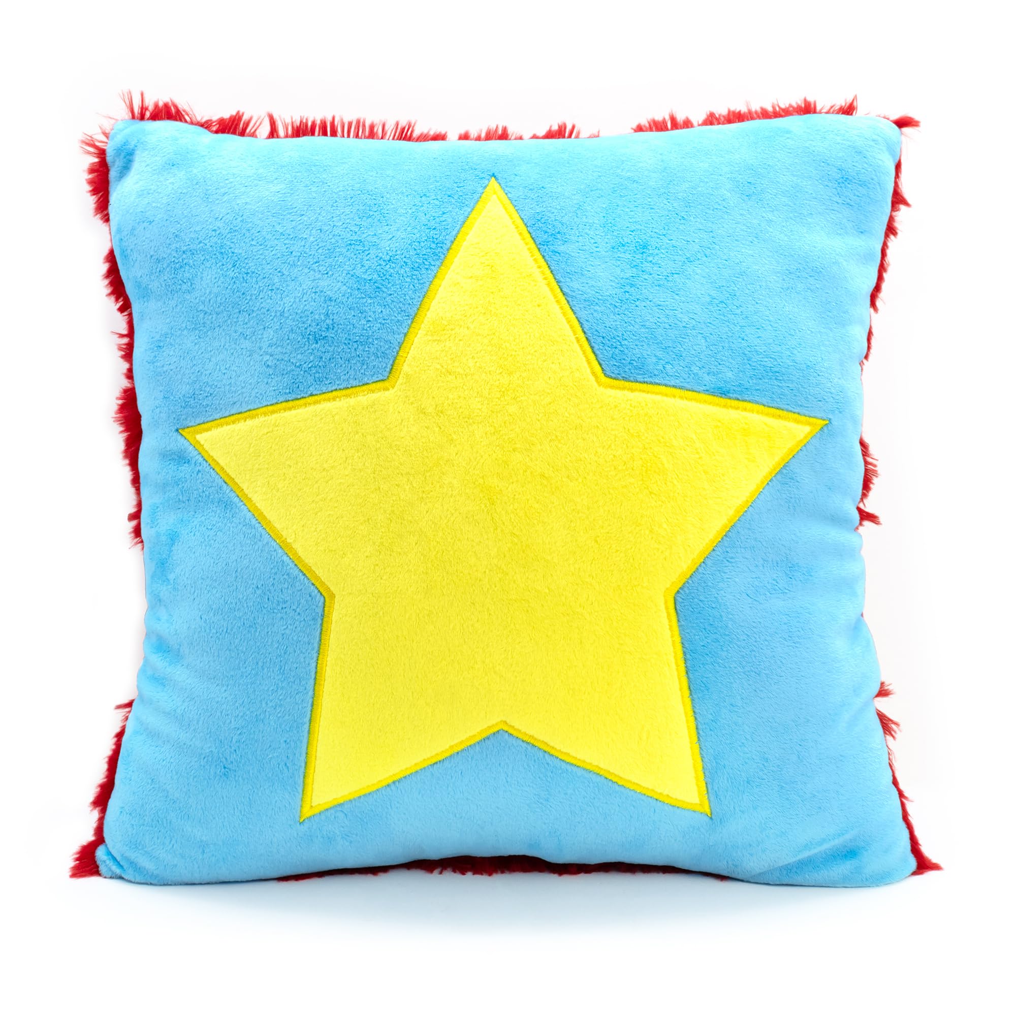 Boxy Boo plush pillow displayed on a bed for whimsical decor