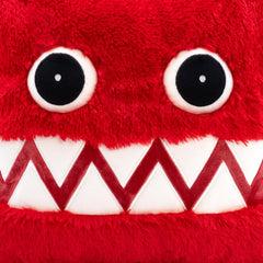 Close-up of Boxy Boo plush fabric showing vibrant colors and stitching