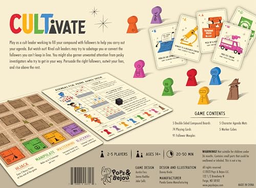 Pops & Bejou Cultivate wooden meeples provide tactile, engaging follower mechanics.
