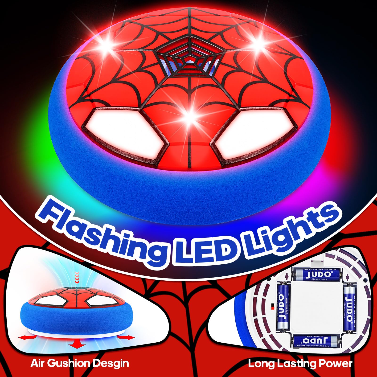 POPSVON LED hover ball with vivid lights for safe kick-and-pass games.