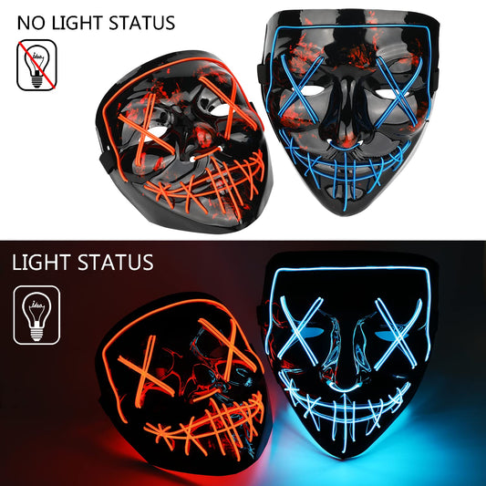 Poptrend LED Halloween mask side view showing portable power option