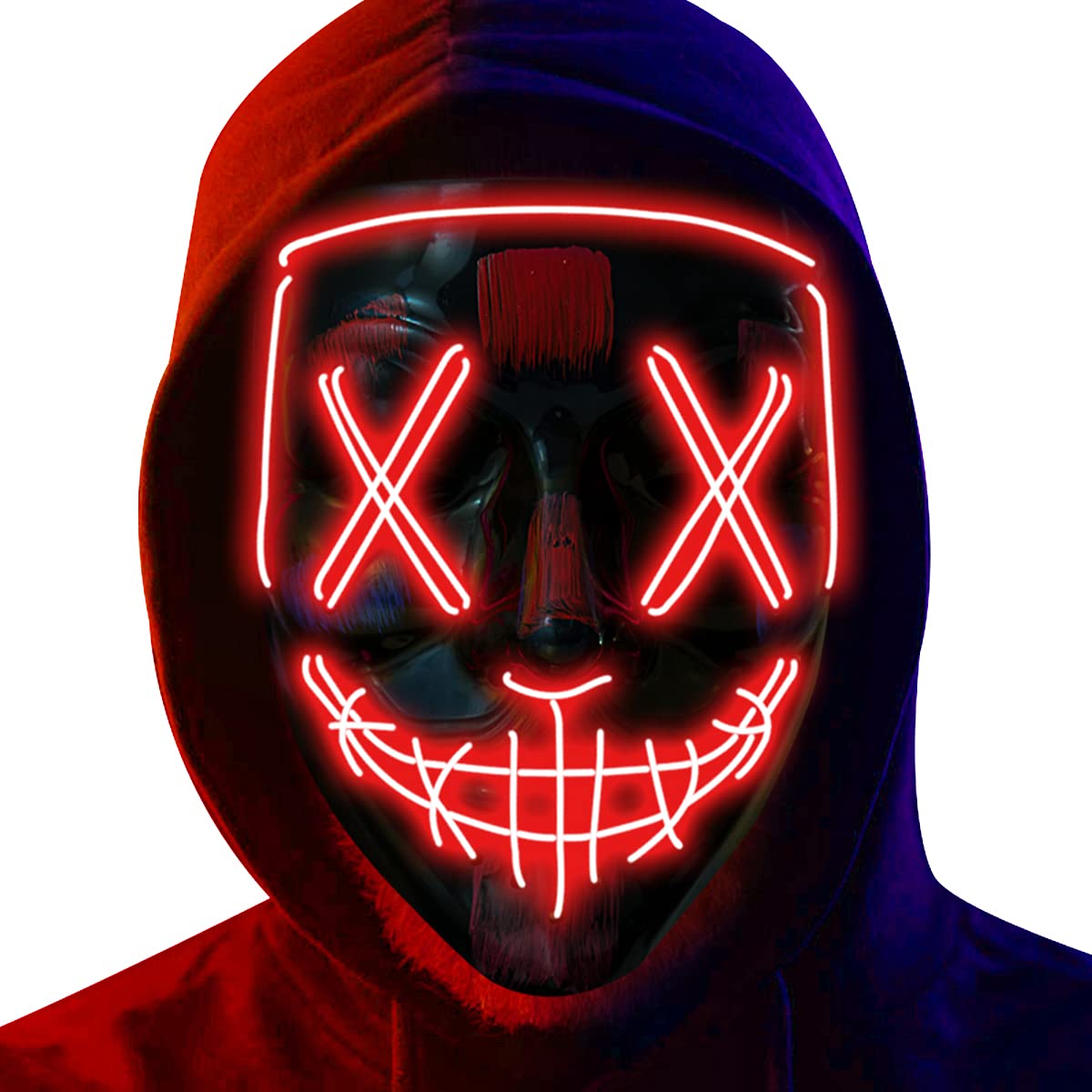 Poptrend LED light-up mask for festival and cosplay with safe, eye-catching glow.