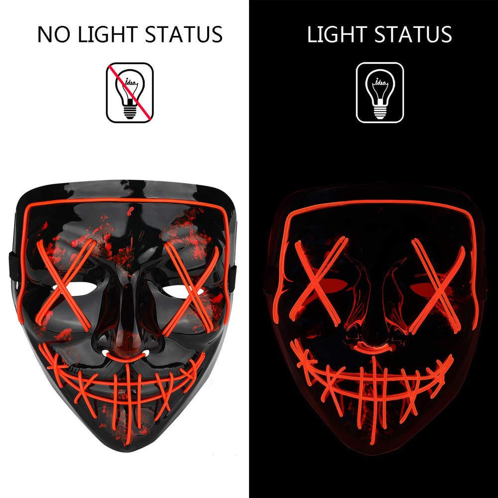 Poptrend LED mask for Halloween costumes with vibrant, attention-grabbing illumination.
