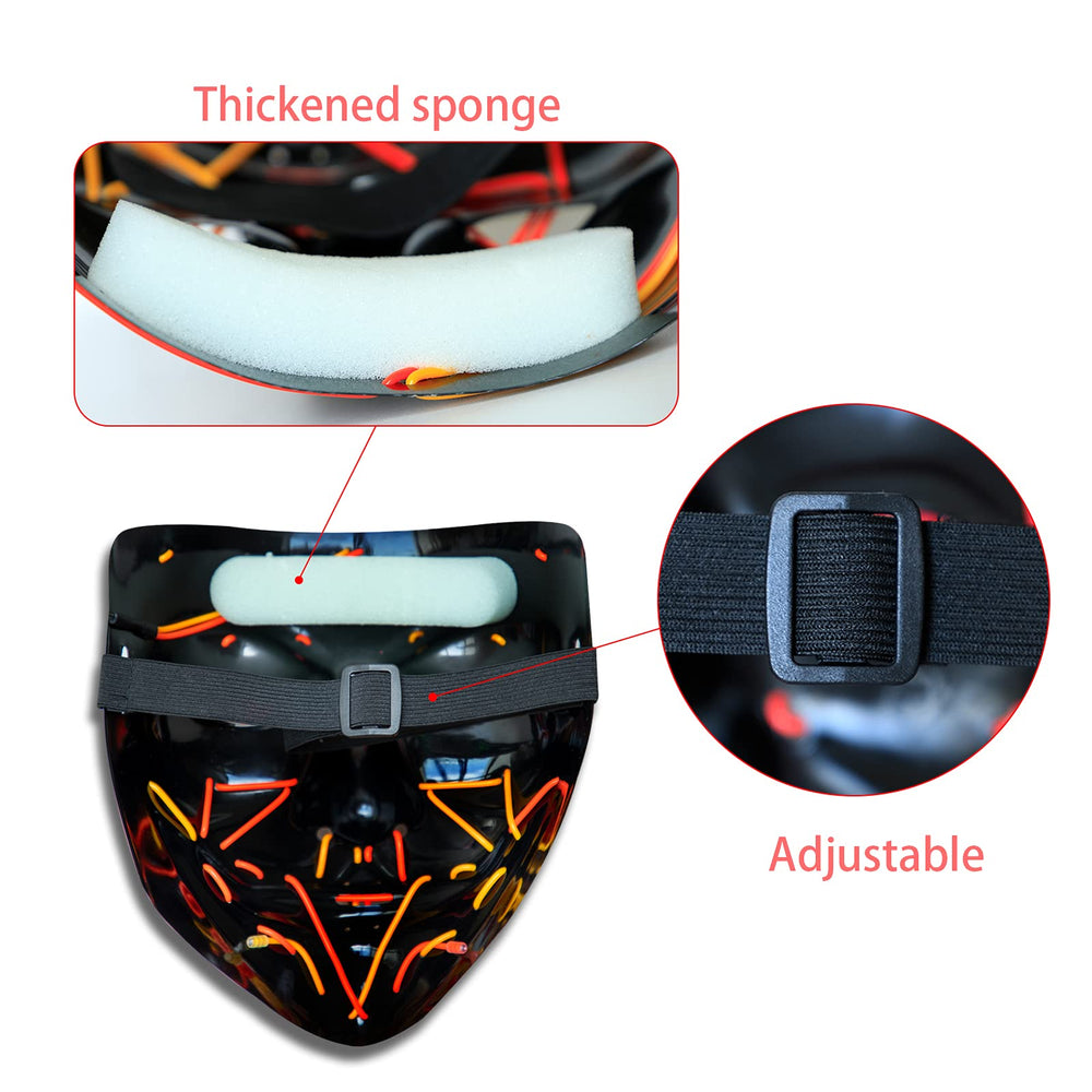 Poptrend LED light-up mask with power-pack clip for portable illumination.