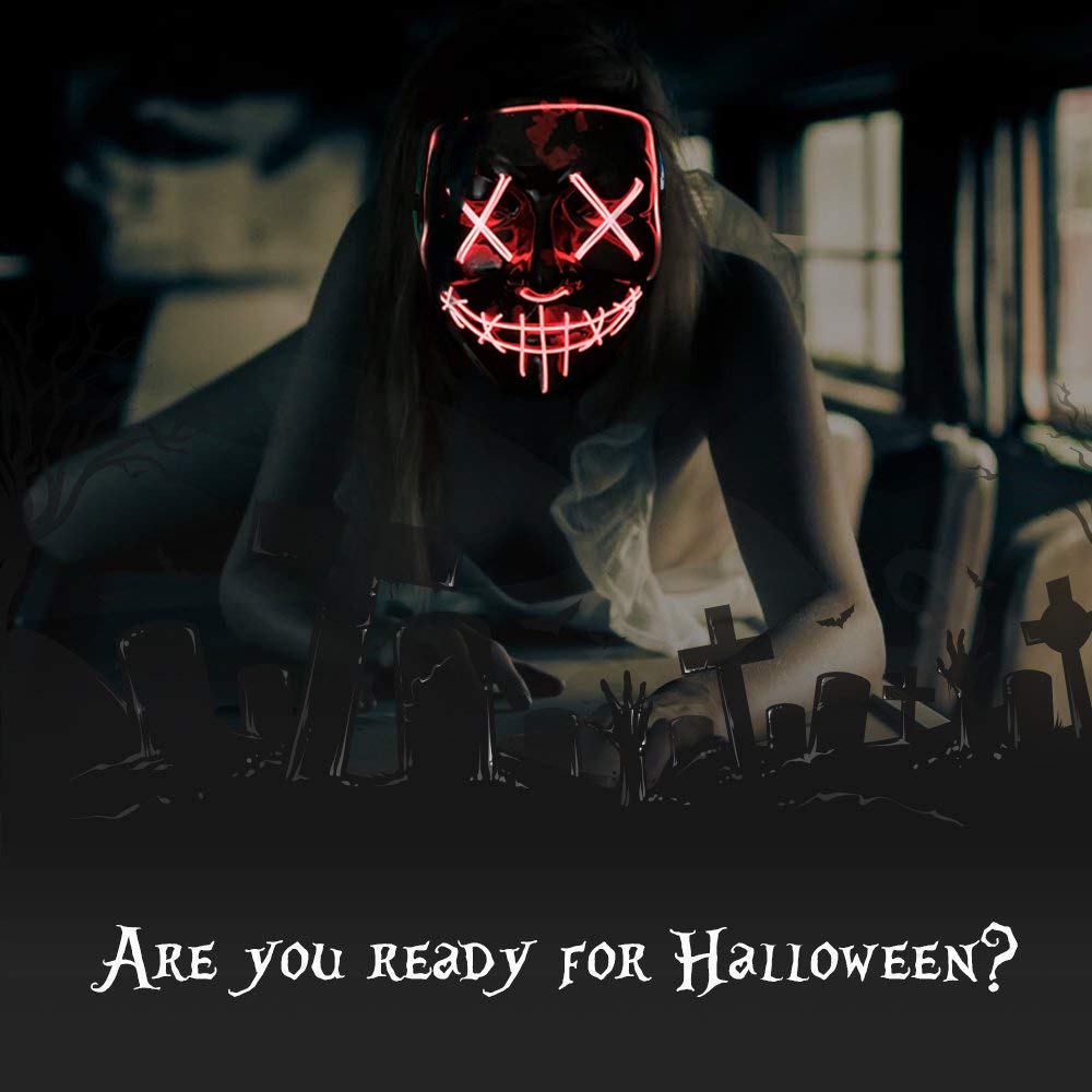 Poptrend LED mask adds fashion-forward glow for parties, clubs, and discos.