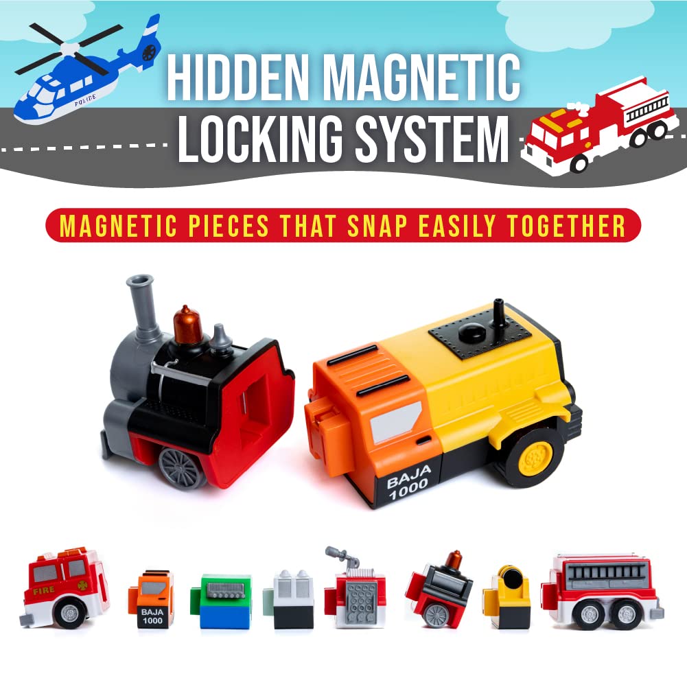 Popular Playthings 3D-puzzle style building with magnetic pieces.