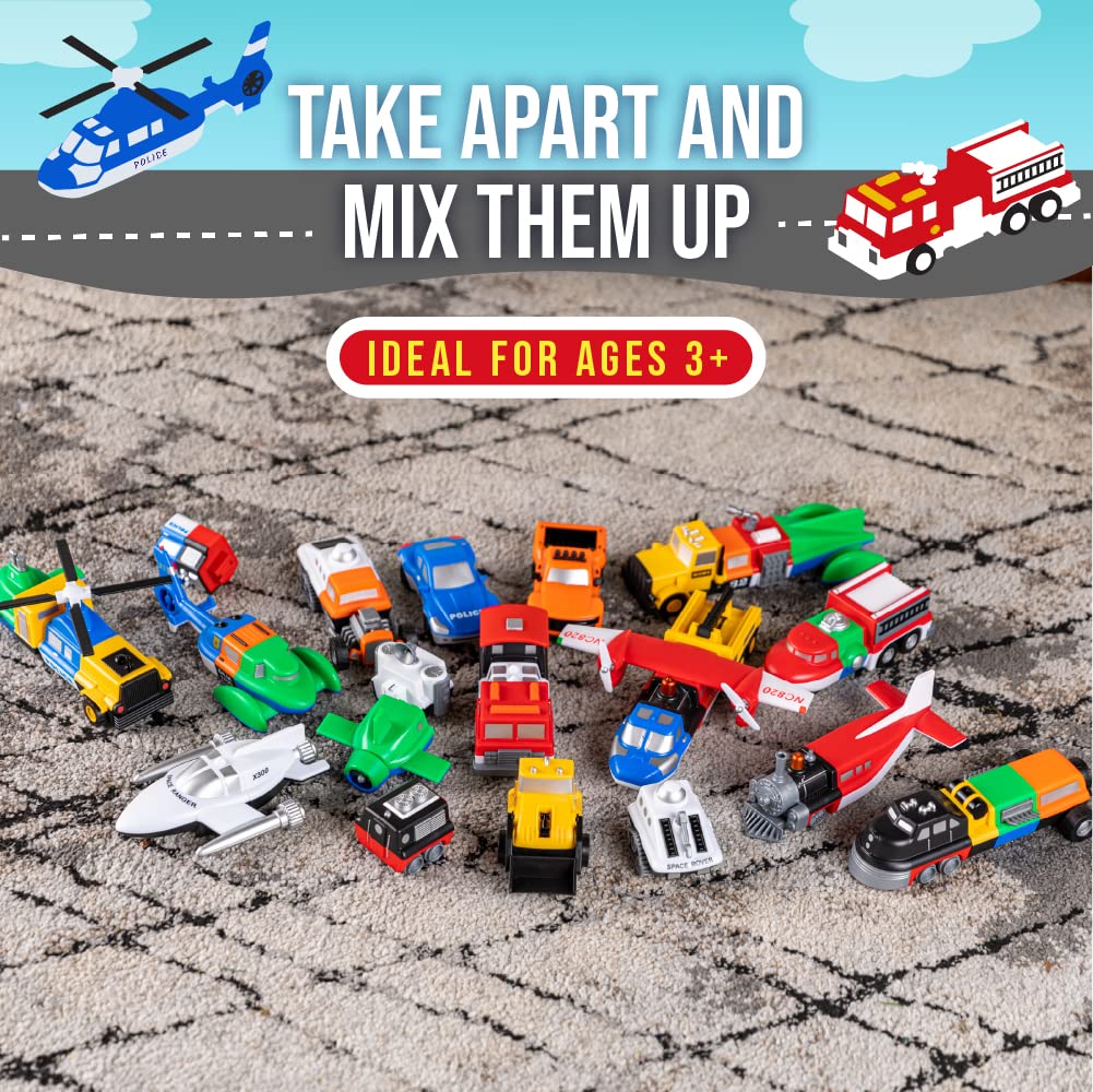 Popular Playthings assembled vehicle showing creative pretend play.