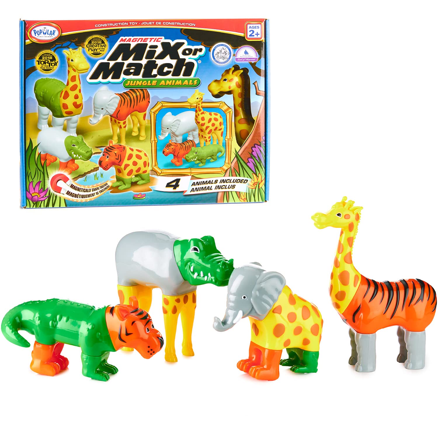 Popular Playthings magnetic animals elephant: sturdy piece for imaginative play and motor skills.
