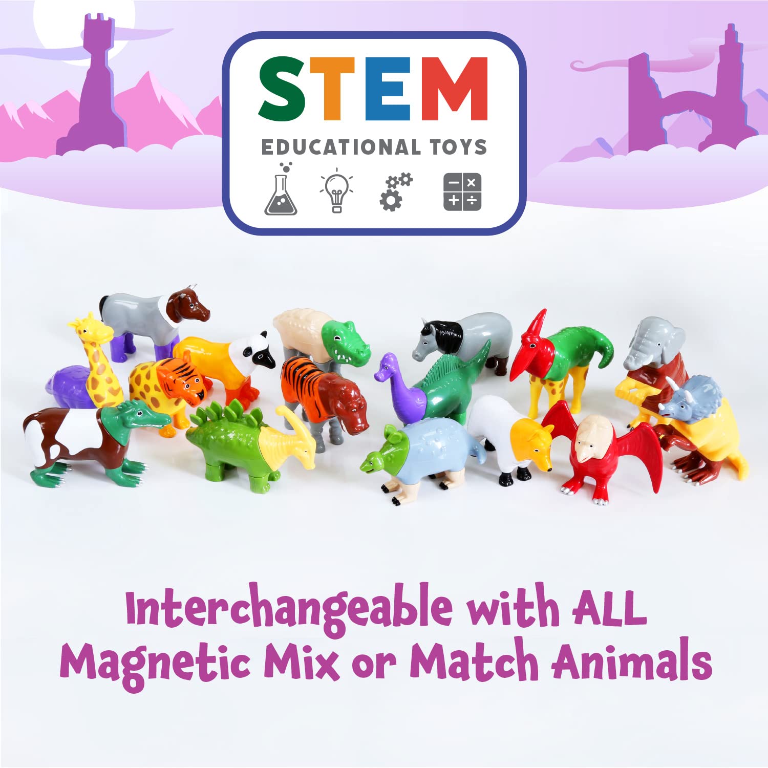 Popular Playthings Magnetic Animals Pastel Centaur: sturdy magnets support easy assembly and creative combos.