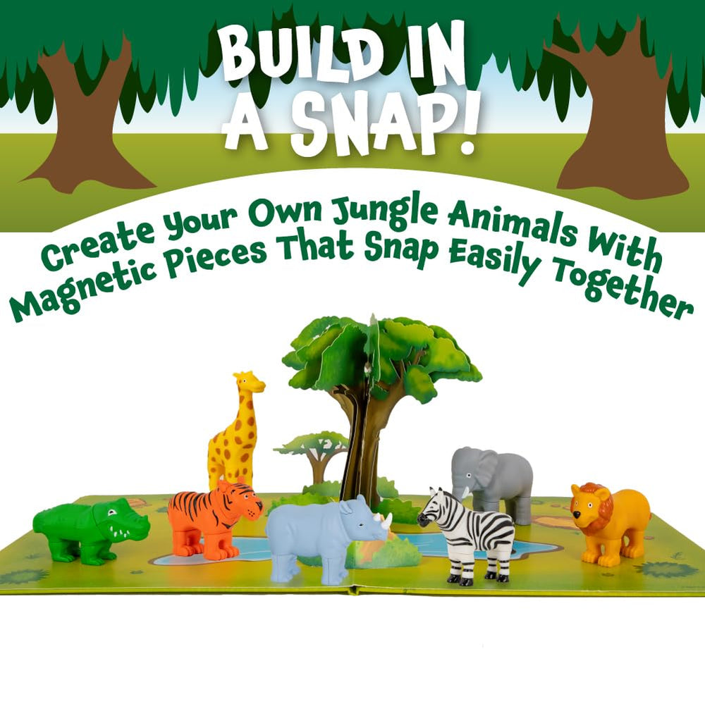 Popular Playthings magnetic rhinoceros piece supports problem-solving with mix-and-match puzzles.