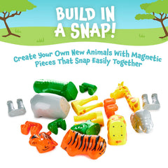 Popular Playthings magnetic animals tiger: color-coded pieces spark quick building fun.