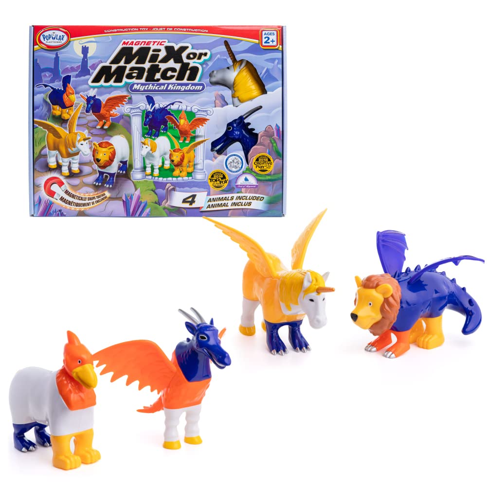 Popular Playthings Magnetic Animals unicorn and dragon for toddlers' imaginative play
