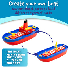 Popular Playthings Build-a-Boat storage option keeps pieces organized after play.