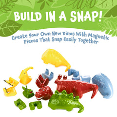 Popular Playthings Magnetic Dinosaurs Dino Park building scene inspires imaginative play.