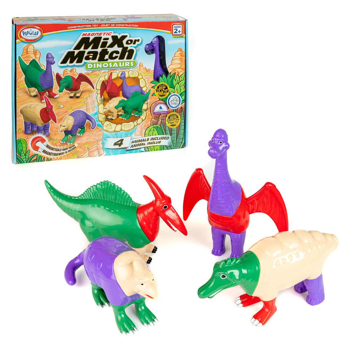 Popular Playthings magnetic dinosaurs puzzle pieces for toddlers.