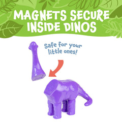 Popular Playthings magnetic dinosaurs mini figures support color matching.