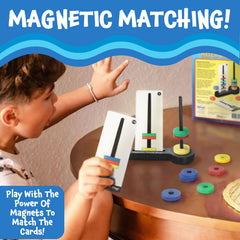 Popular Playthings Magnetic Match Rings challenge cards for color pattern solving.