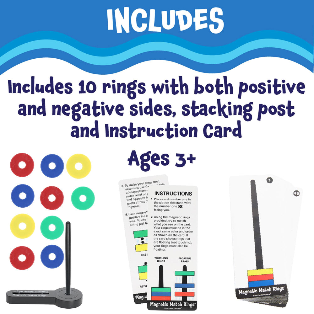 Popular Playthings Magnetic Match Rings rings provide magnetic learning during play.