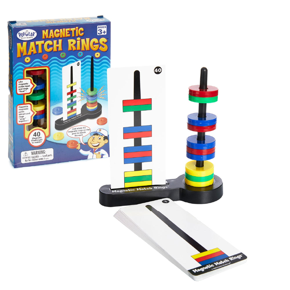 Popular Playthings Magnetic Match Rings set with colorful rings for hands-on learning.