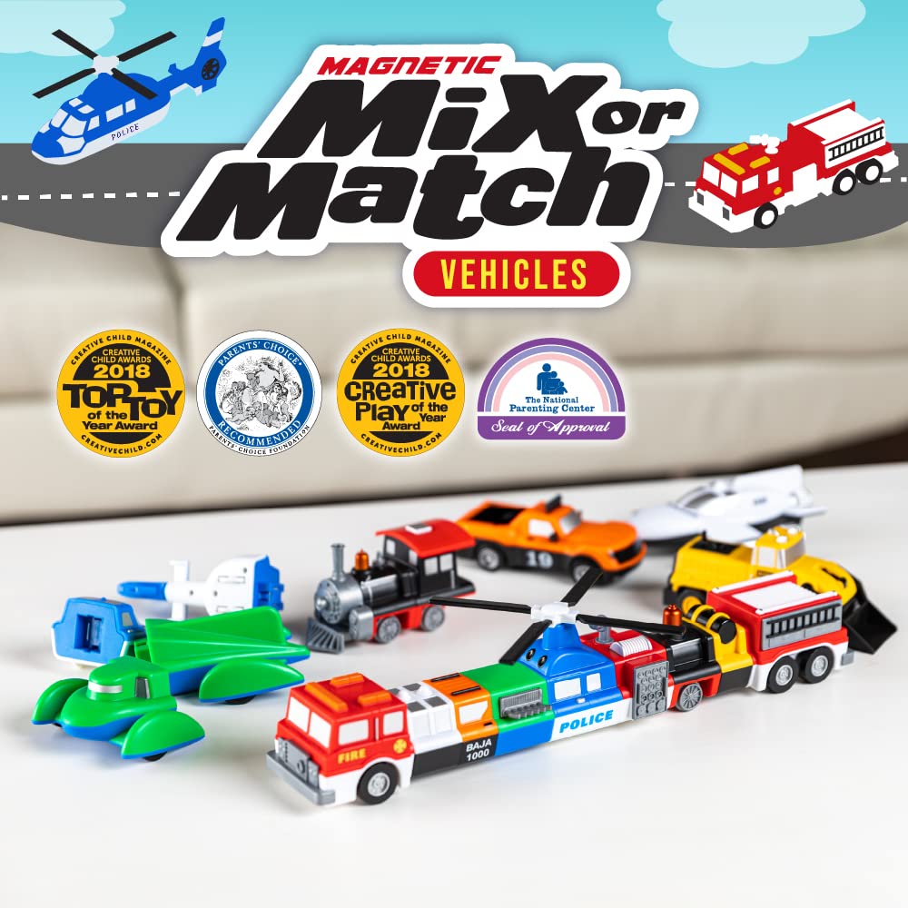 Popular Playthings magnetic pieces closeup with bright colors for little hands.