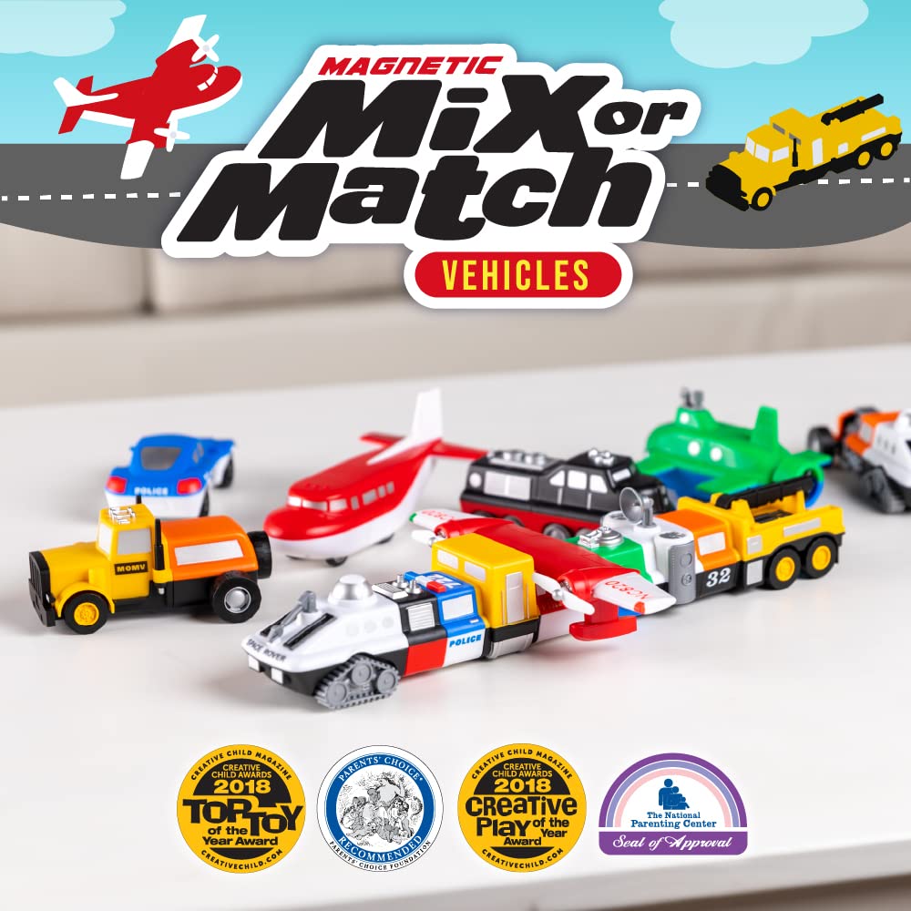 Popular Playthings Magnetic Vehicles airplane scene encourages creative storytelling for kids.