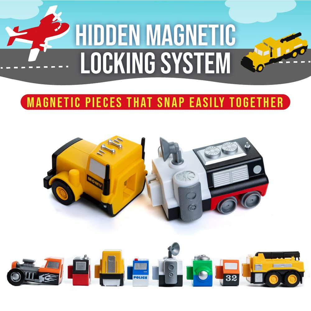 Popular Playthings Magnetic Vehicles boat image highlights durable pieces for years of play.