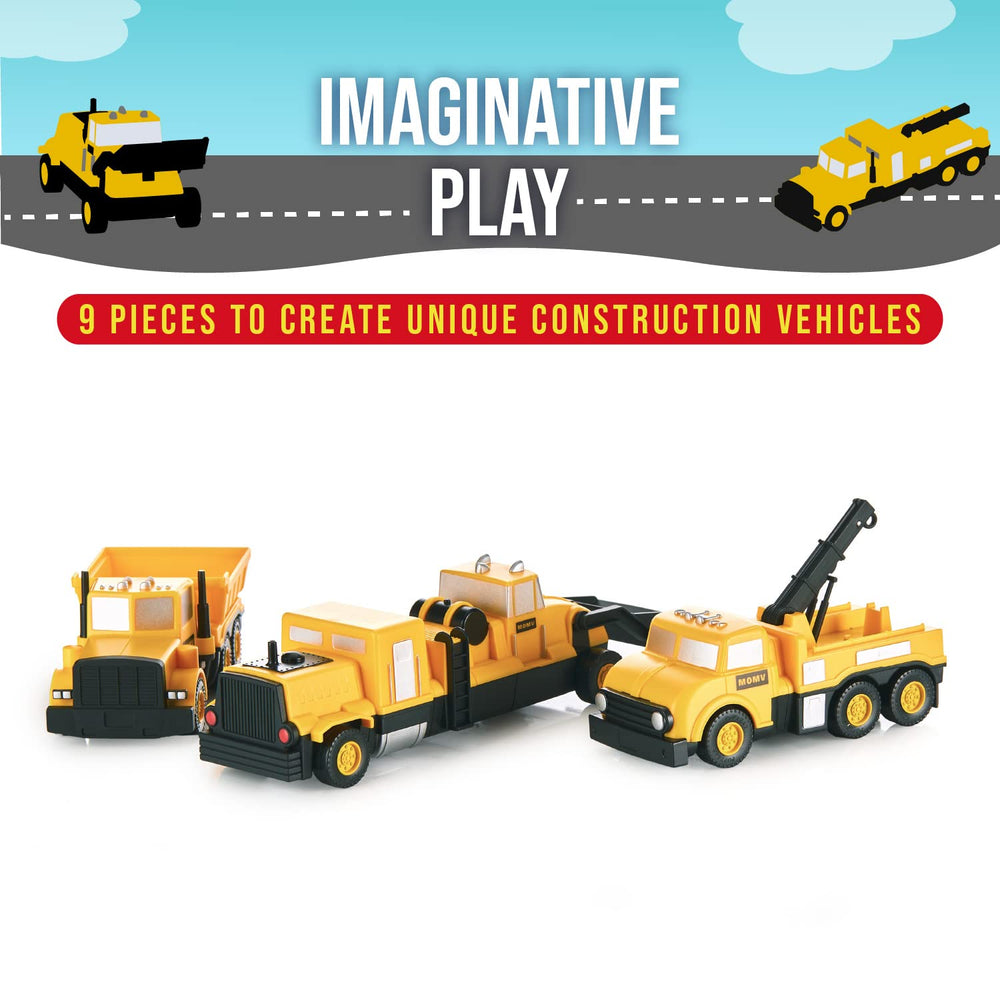 Popular Playthings magnetic vehicles imaginative play boosts storytelling during construction games.