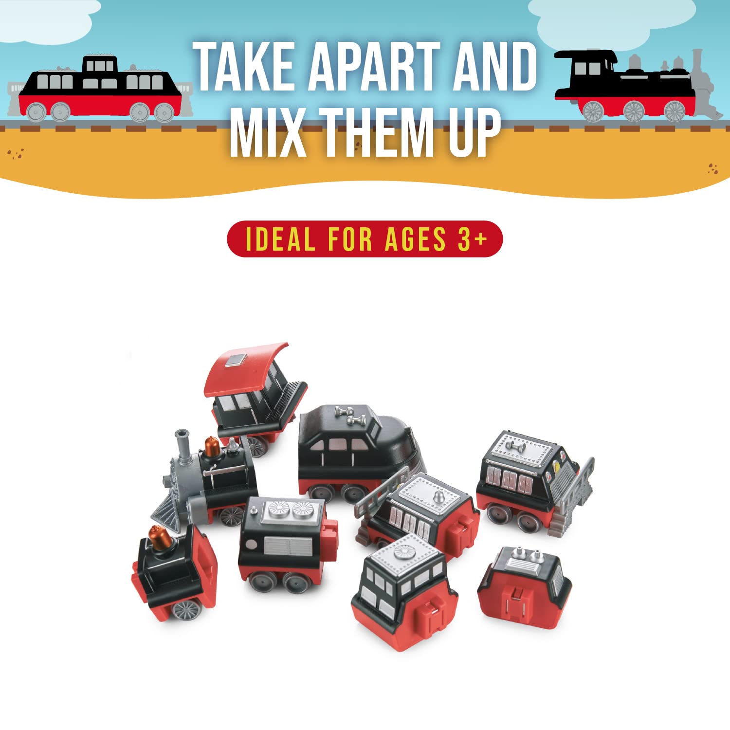 Popular Playthings magnetic vehicles switch engine invites mix-and-match play with endless configurations.