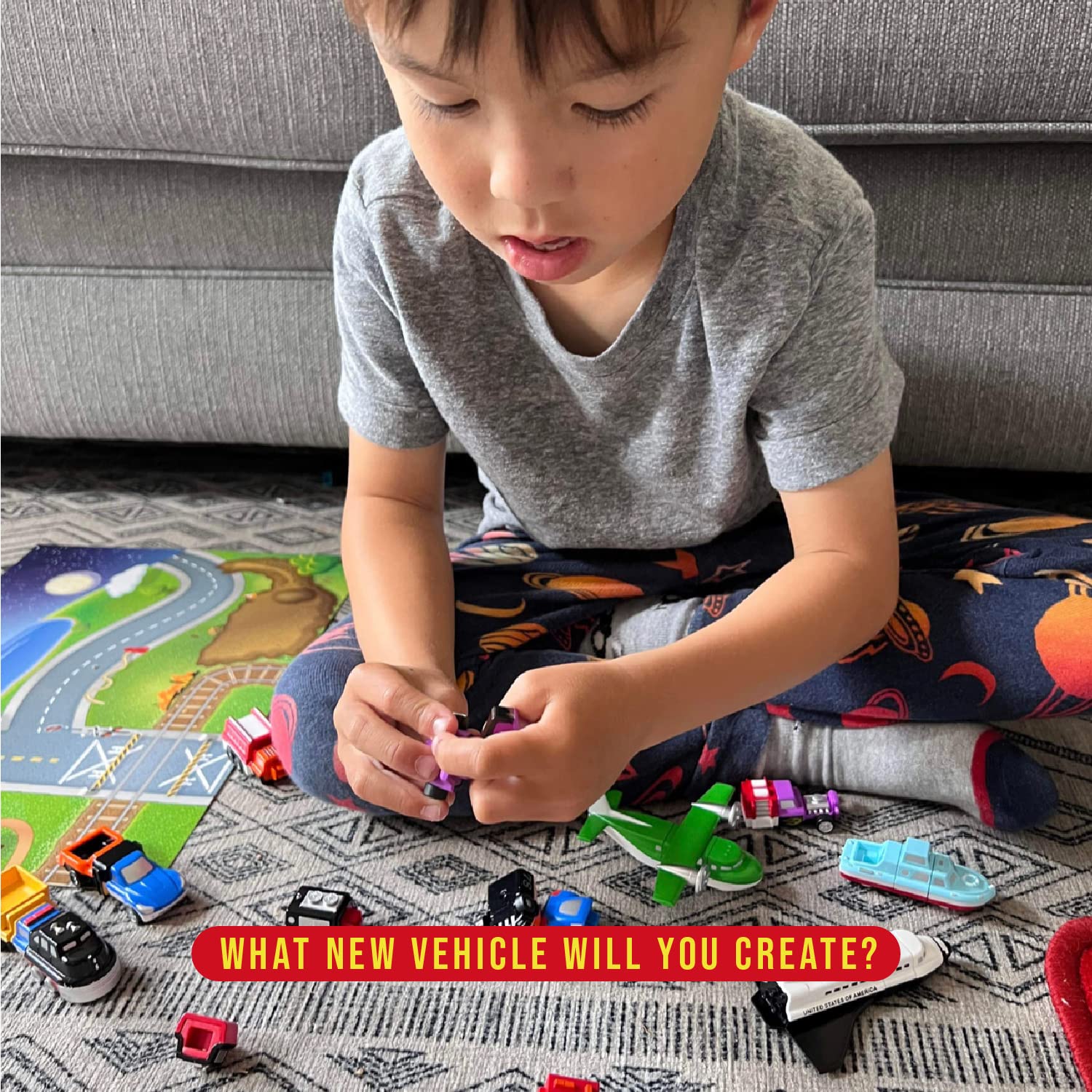 Popular Playthings Magnetic Vehicles truck piece enables modular vehicle builds and role-play.