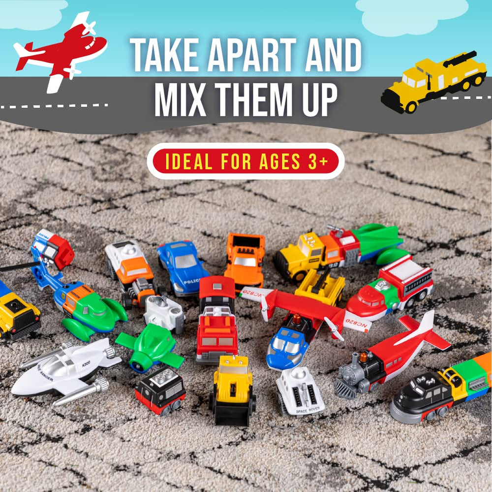 Popular Playthings Magnetic Vehicles truck setup supports problem solving during play.