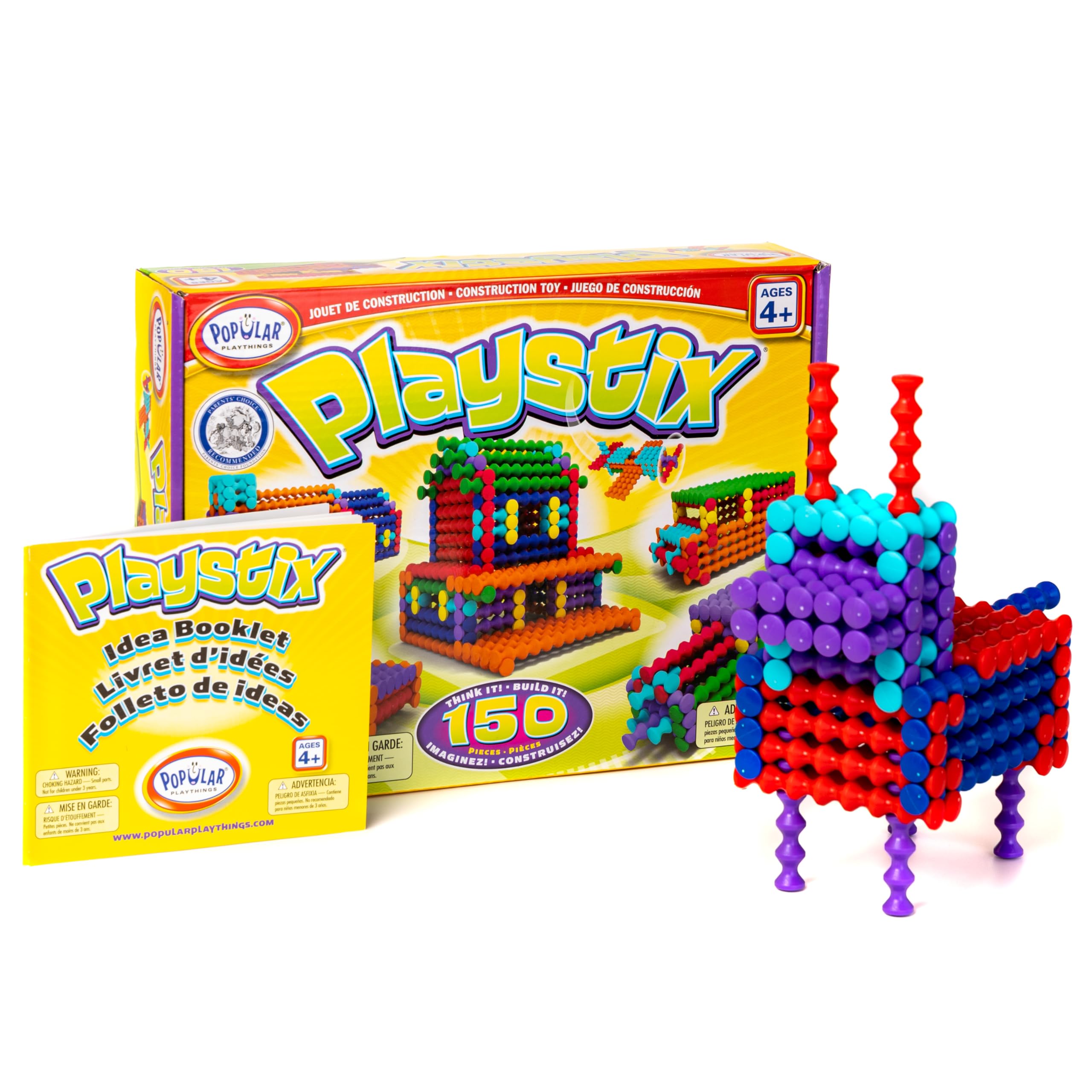 POPULAR PLAYTHINGS Playstix 150 piece set spread for classroom activity.