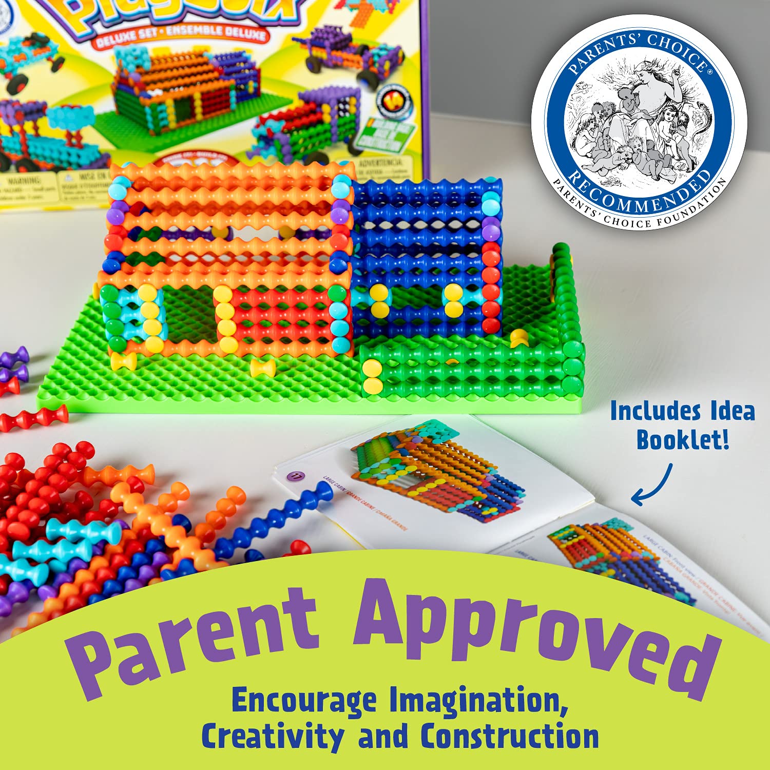 Popular Playthings Playstix model ideas showcase open-ended STEM play possibilities.
