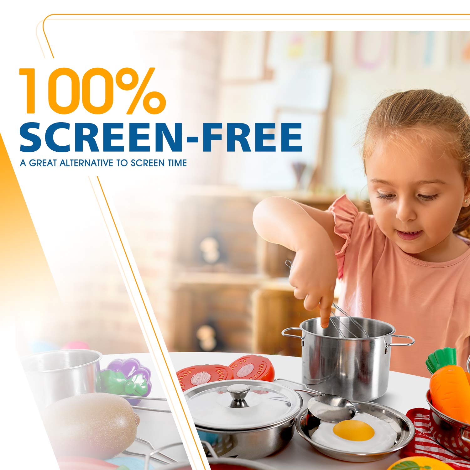 POPUTOY kids role-play cooking encourages creativity and fine motor skill development.