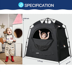 Porayhut Play Tent castle side view highlighting ventilation windows.
