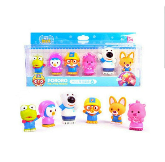 PORORO character bath toy 6-piece set for imaginative bath play