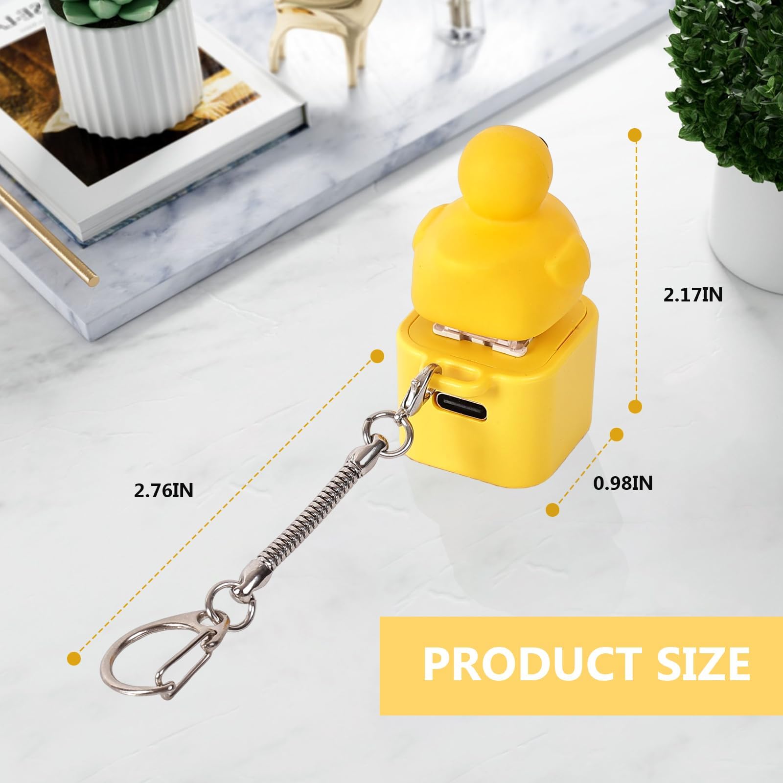 Portable stress-relief duck fits in a bag for on-the-go focus.