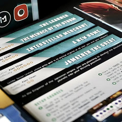 Portal Games Age of Galaxy Second Edition linen-finish cards for tactile premium feel.