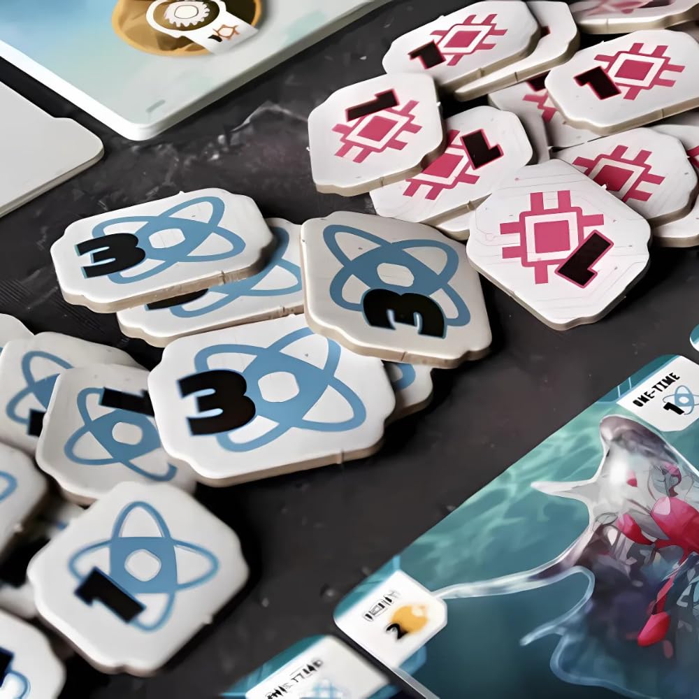 Portal Games Age of Galaxy Second Edition wooden pieces arranged for sturdy immersive play.
