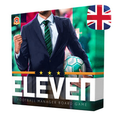 Portal Games Eleven football manager board game box front showing premium components for quick setup potential