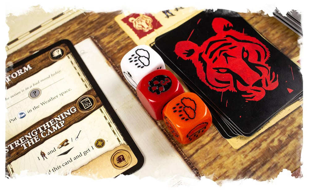 Portal Games Robinson Crusoe game board and pieces ready for immersive play.