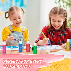 Positive Art 15 brushes included for instant painting fun with tempera set.