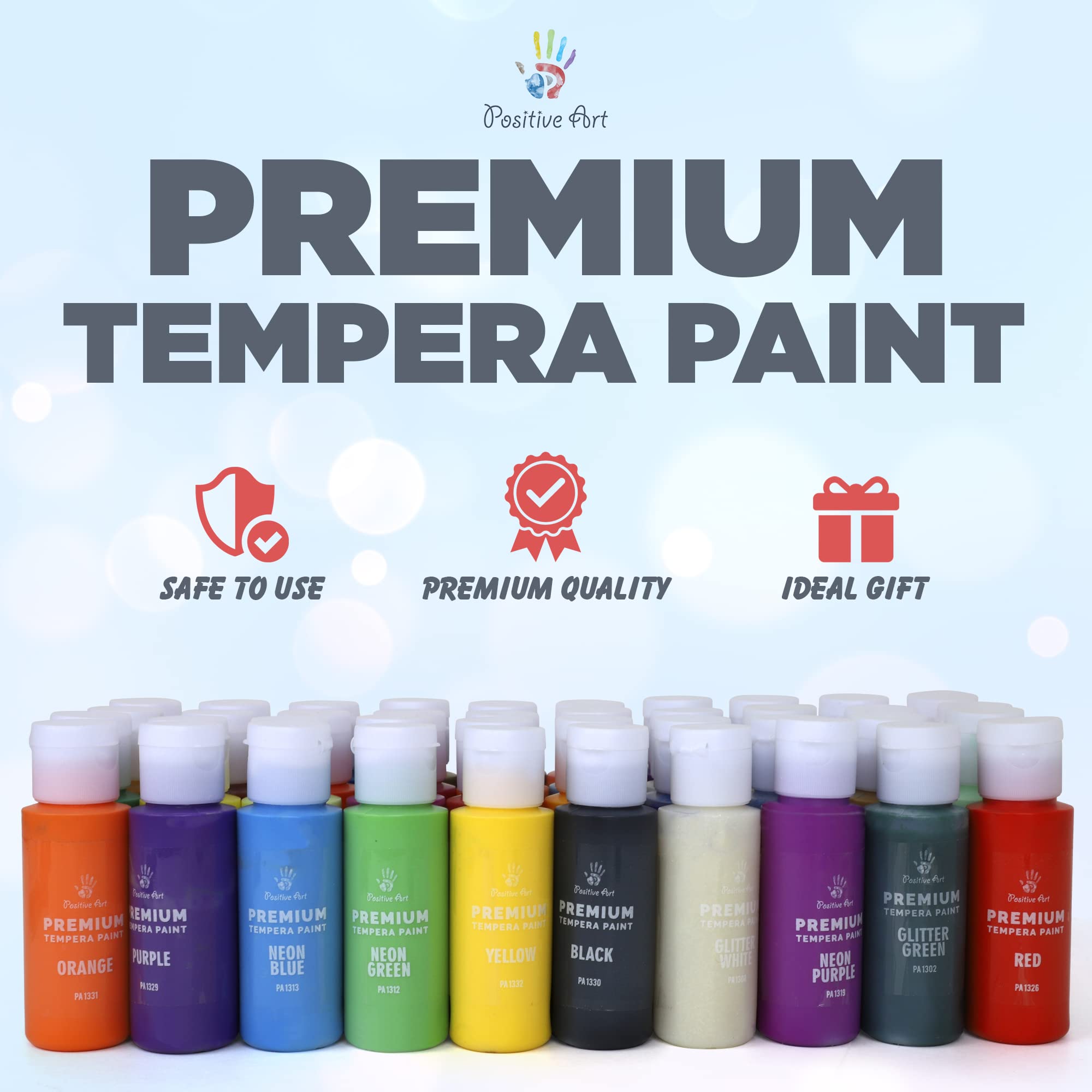 Positive Art glitter paints collection brings sparkling details to kids' artwork.