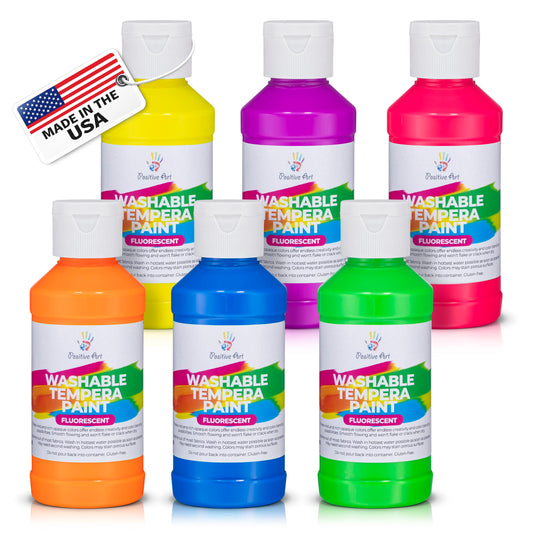 Positive Art neon fluorescent paint bottles 4oz for bold posters